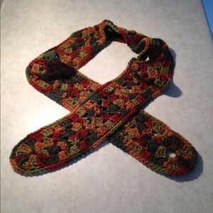 VINTAGE Crocheted Scarf Autumn Colors